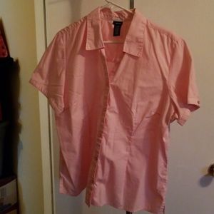 Pink button down shirt